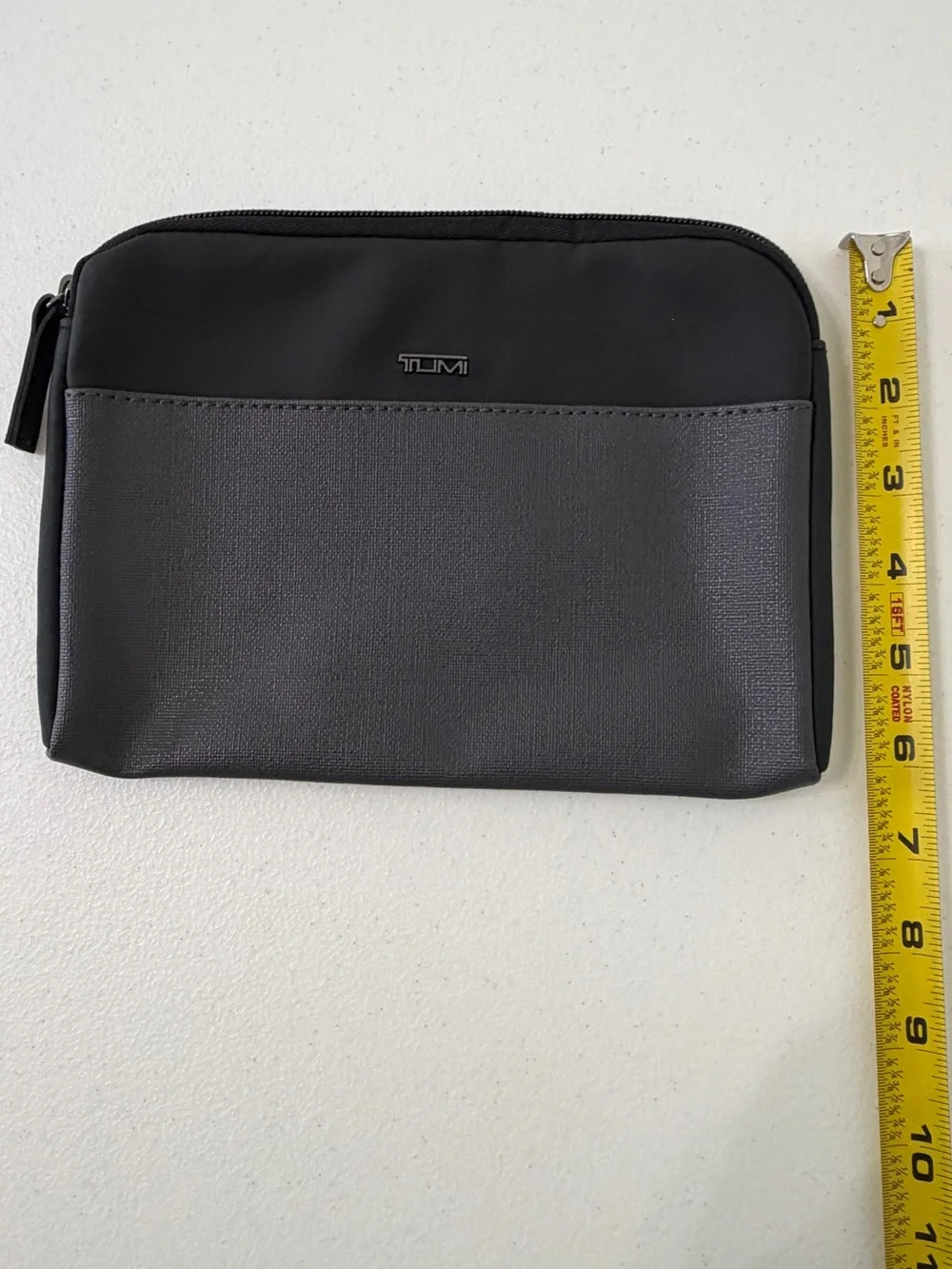 TUMI for Delta Gray Ballistic Tech Cord Pouch Organizer Cosmetic Case